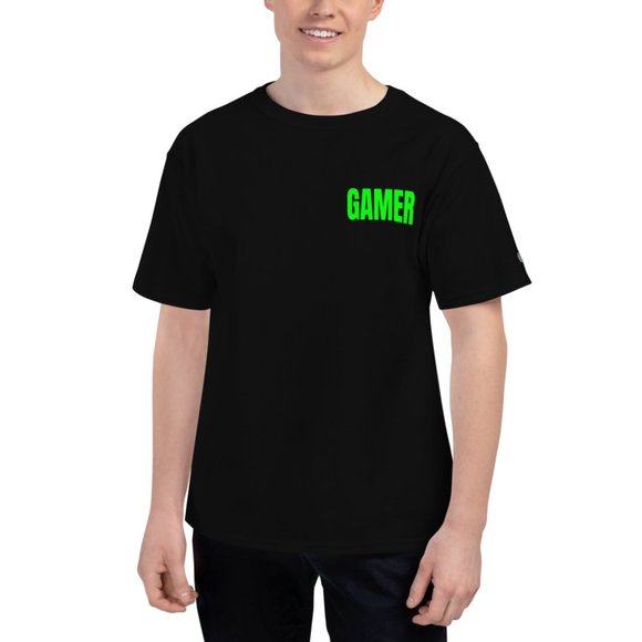 Gamer Long Sleeve Shirt Mens Medium Black w/ Lime - Picture 1 of 1